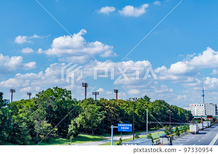 [Urban scenery of Tokyo] Urban scenery around Yumenoshima 97330954