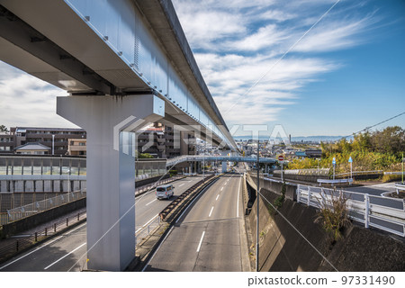 《愛知縣》名古屋市內風景 守山區風景名古屋導軌巴士Yutorito線 97331490