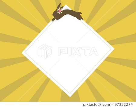 New Year's background of yellow and rabbit 97332274