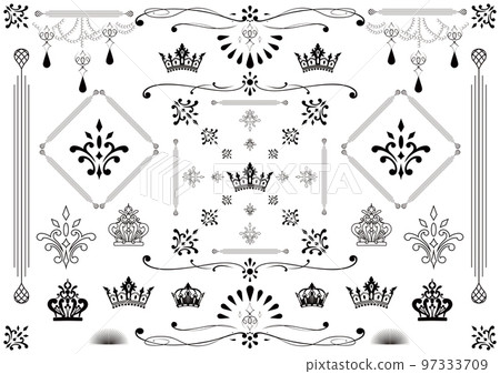 Swirl crown crest-like decorative pattern ~black~ 97333709