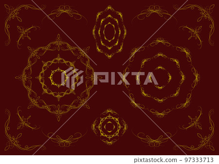Swirl decorative pattern -gold- 97333713