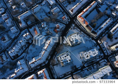 City Winter Snow Aerial Bavaria City Winter Snow Aerial Bavaria 97333964