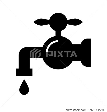 Glossy water faucet icon. water charges. vector. 97334591