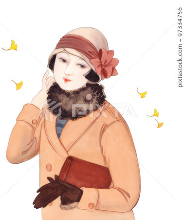 大正羅馬昭和復古女孩銀杏葉和緞帶帽子 大正羅馬昭和復古女孩銀杏葉和緞帶帽子 97334756