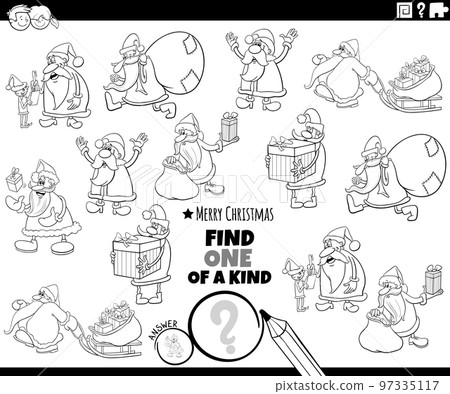 one of a kind game with Santa Clauses coloring page one of a kind game with Santa Clauses coloring page 97335117