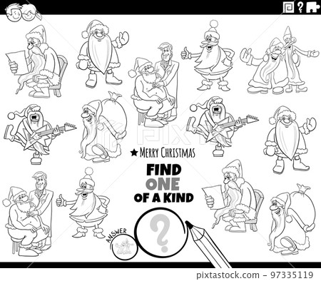 one of a kind game with Santa Clauses coloring page one of a kind game with Santa Clauses coloring page 97335119