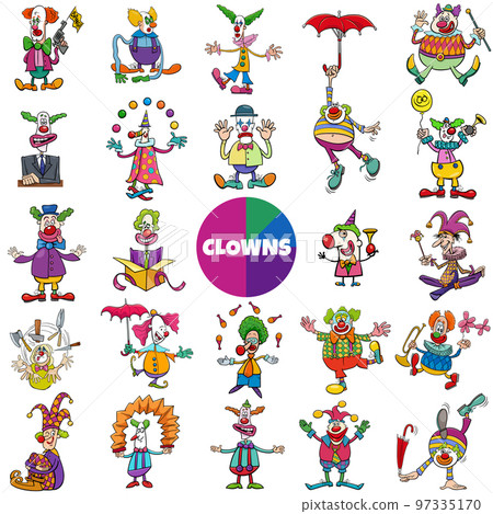 cartoon clowns comic characters big set 97335170