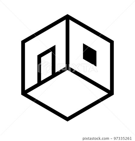Simple room icon. three-dimensional room. vector. Simple room icon. three-dimensional room. vector. 97335261