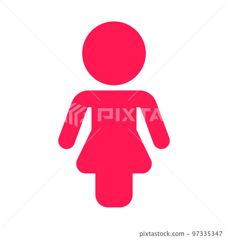 女性標記。廁所標誌。向量。 女性標記。廁所標誌。向量。 97335347