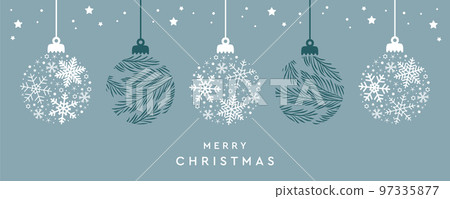 merry christmas card with hanging ball decoratoin merry christmas card with hanging ball decoratoin 97335877