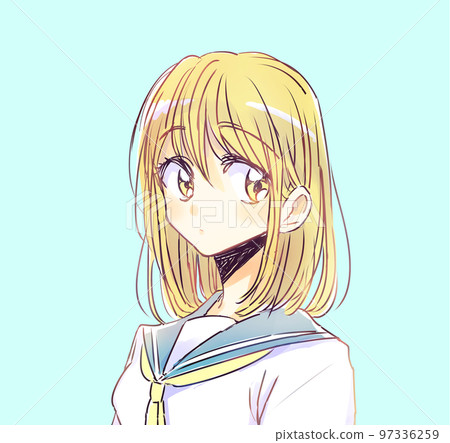 寬鬆的女學生金發女郎 寬鬆的女學生金發女郎 97336259