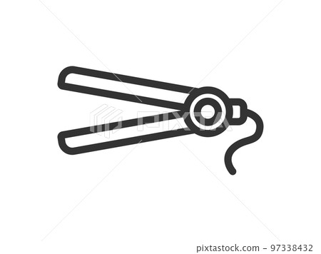 Illustration of hair iron icon 97338432
