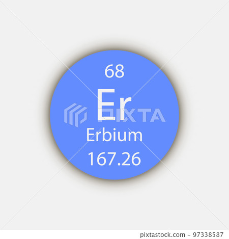 Erbium symbol. Chemical element of the periodic table. Vector illustration. 97338587