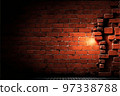 Red grunge textured wall background 97338788