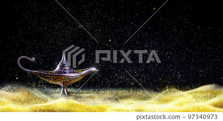 aladdin's lamp and gold dust 97340973