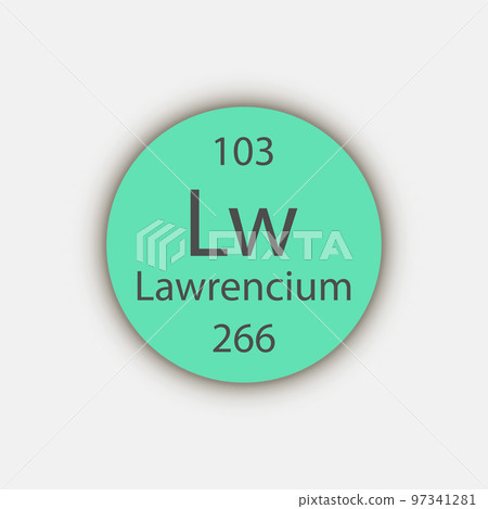 Lawrencium symbol. Chemical element of the periodic table. Vector illustration. Lawrencium symbol. Chemical element of the periodic table. Vector illustration. 97341281