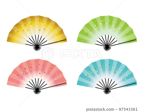 簡單的折扇插圖集素材 97343361