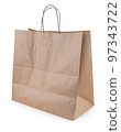 Craft brown paper bag mock up isolated on white. 97343722