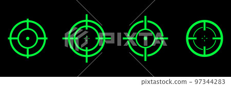 Shooting target destination set. Aim sniper shoot group. 97344283