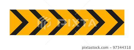 Arrow road yellow sign. 97344318