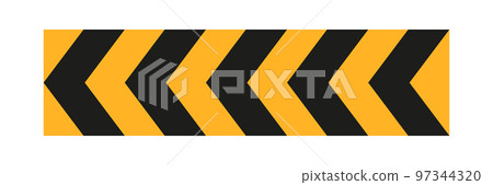 Arrow road yellow sign. 97344320