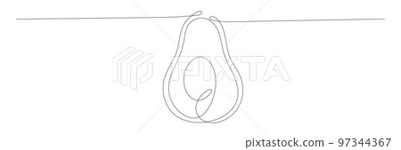 Avocado continuous one line drawing. 97344367