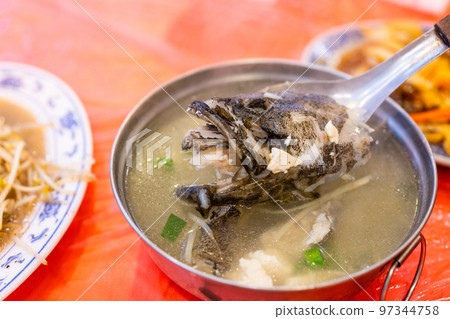 Fish soup bowl in the Taiwanese local food store Fish soup bowl in the Taiwanese local food store 97344758