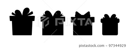 Gift box silhouette set. 97344929