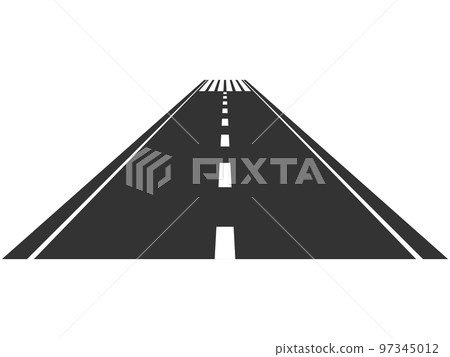 Straight asphalt road. Straight asphalt road. 97345012