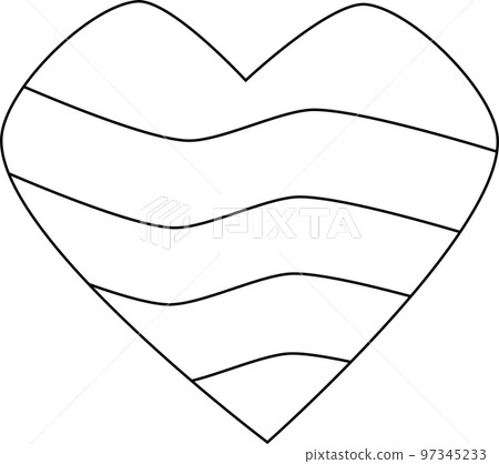 solated icon black outline of a heart with stripes solated icon black outline of a heart with stripes 97345233
