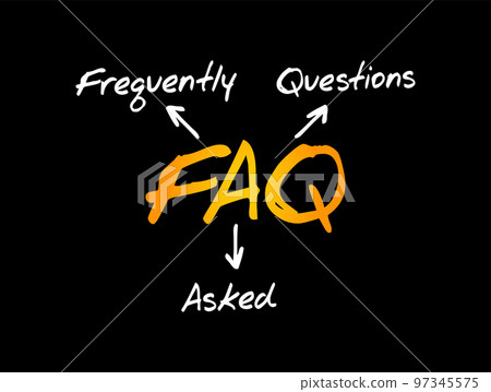 FAQ - Frequently Asked Questions list is often used in articles, websites, email lists, and online forums, acronym text concept background 97345575