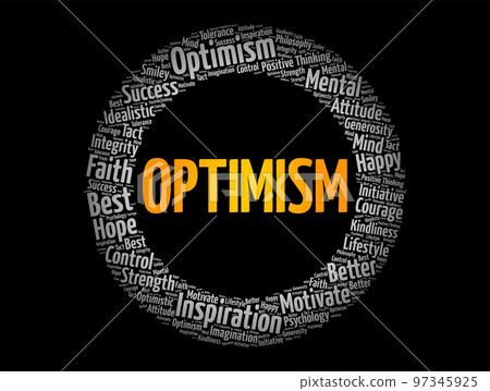 Optimism word cloud collage, health concept...-插圖素材 [97345925] - PIXTA圖庫