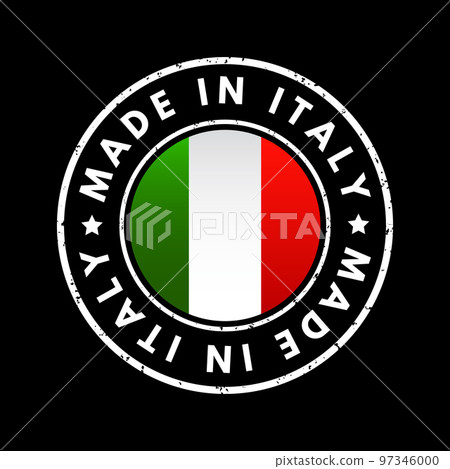 Made in Italy text emblem badge, concept background Made in Italy text emblem badge, concept background 97346000