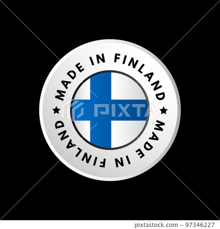Made in Finland text emblem badge, concept background 97346227