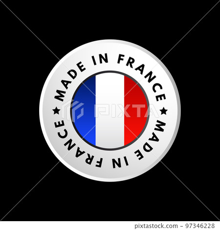 Made in France text emblem badge, concept background 97346228
