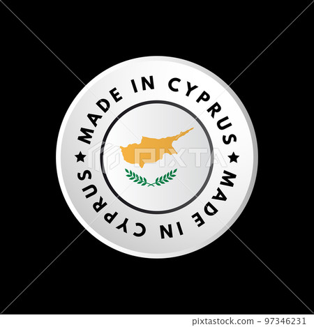 Made in Cyprus text emblem badge, concept background 97346231