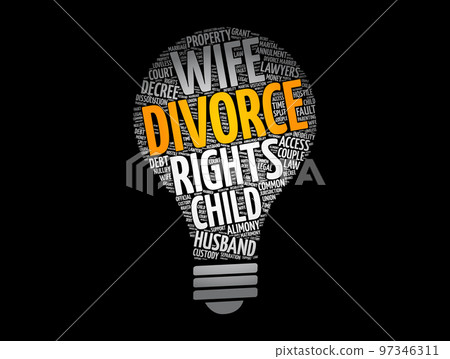 Divorce bulb word cloud collage, law concept background Divorce bulb word cloud collage, law concept background 97346311