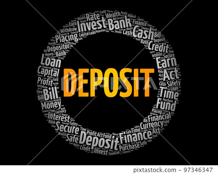 Deposit word cloud collage, business concept background 97346347
