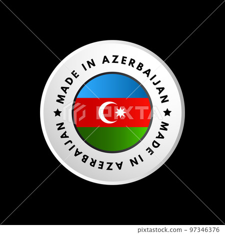 Made in Azerbaijan text emblem badge, concept background 97346376