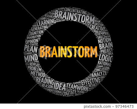 Brainstorm word cloud collage, concept background Brainstorm word cloud collage, concept background 97346473