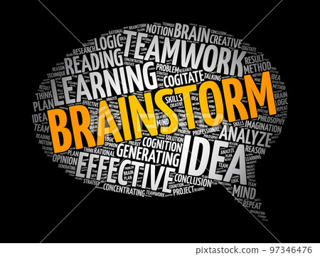 Brainstorm message bubble word cloud collage, concept background 97346476