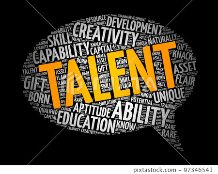 Talent message bubble word cloud collage, concept background 97346541