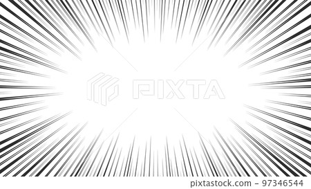 帶空白的集中線框-漫畫效果/帶字符空間的背景材料-16:9比例 97346544