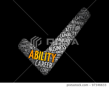 Ability check mark word cloud collage, concept background 97346633