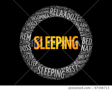 Sleeping word cloud collage, concept background Sleeping word cloud collage, concept background 97346713