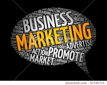 Marketing message bubble word cloud, business concept background Marketing message bubble word cloud, business concept background 97346714