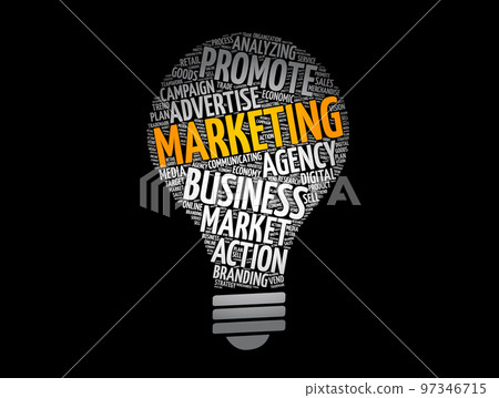 MARKETING bulb word cloud, business concept background MARKETING bulb word cloud, business concept background 97346715