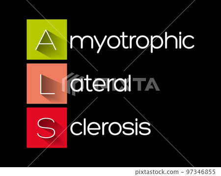 ALS - Amyotrophic Lateral Sclerosis acronym, medical concept background ALS - Amyotrophic Lateral Sclerosis acronym, medical concept background 97346855