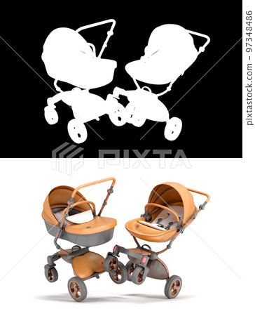 new modern leather strollers transformer 3d render on white with alpha new modern leather strollers transformer 3d render on white with alpha 97348486