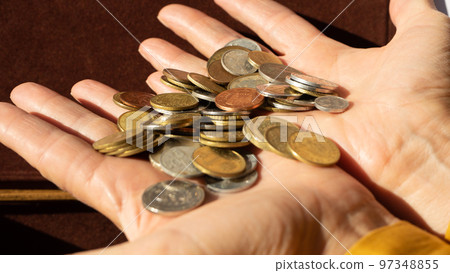 hands with coins hands with coins 97348855